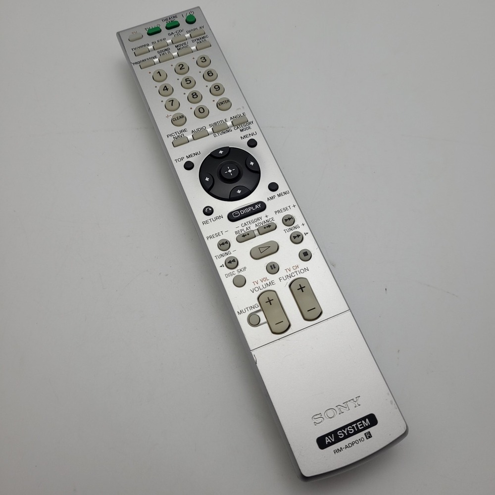 Sony RM-ADP010 Remote Control AV System Home Theater Silver OEM Genuine Tested